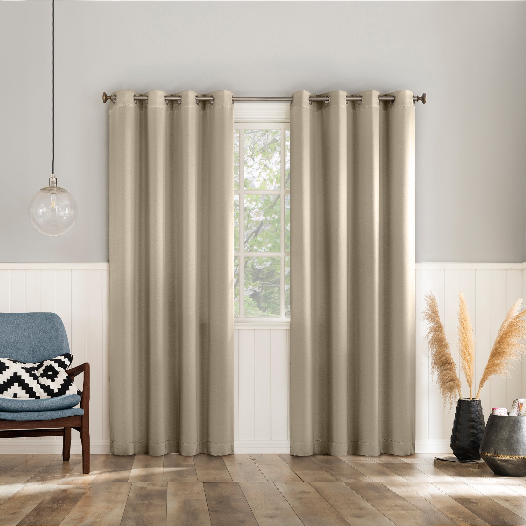 Sun Zero&trade; Brandon Magnetic Closure Grommet Curtain Panel, Set of 2 image number 0