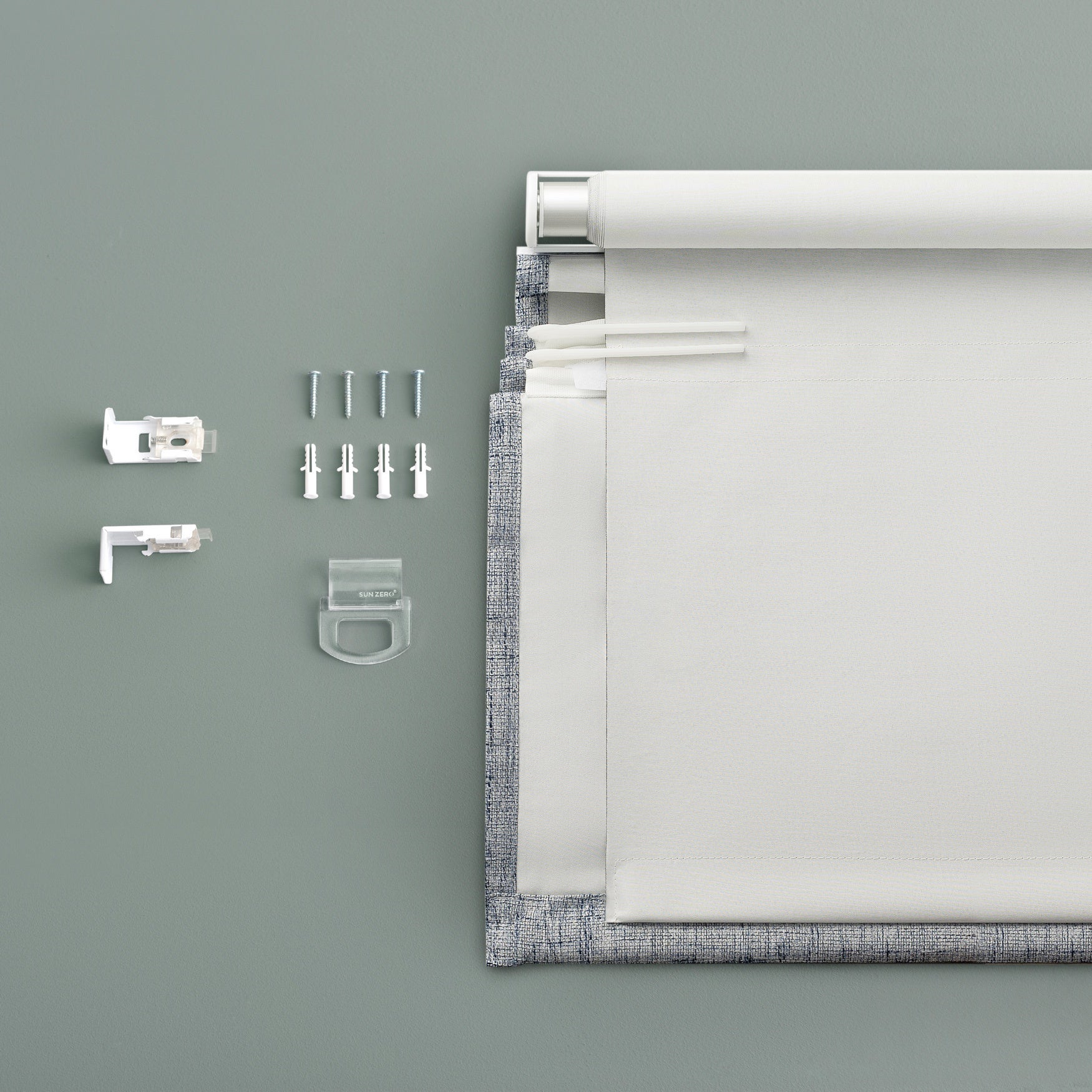 Sun Zero&trade; Somerton Textured 100% Blackout Cordless Roman Shade image number 3