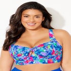 Bra Sized Twist Front Longline Underwire Bikini Top image number null