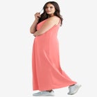 Cotton Spandex Scoop Neck Sleeveless A-Line Maxi Dress image number 1
