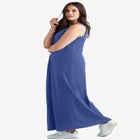 Cotton Spandex Scoop Neck Sleeveless A-Line Maxi Dress image number null