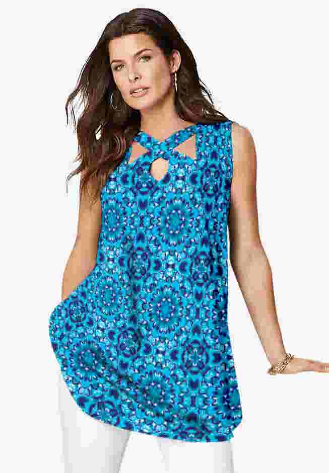Cutout Swing Tunic Tank image number 0