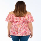 Stretch Knit Cold Shoulder Ruffle Tunic image number null