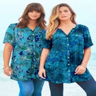 Plus Size Angelina Tunic Top &ndash; Short Sleeve, Flowy Fit, Everyday Comfort image number null