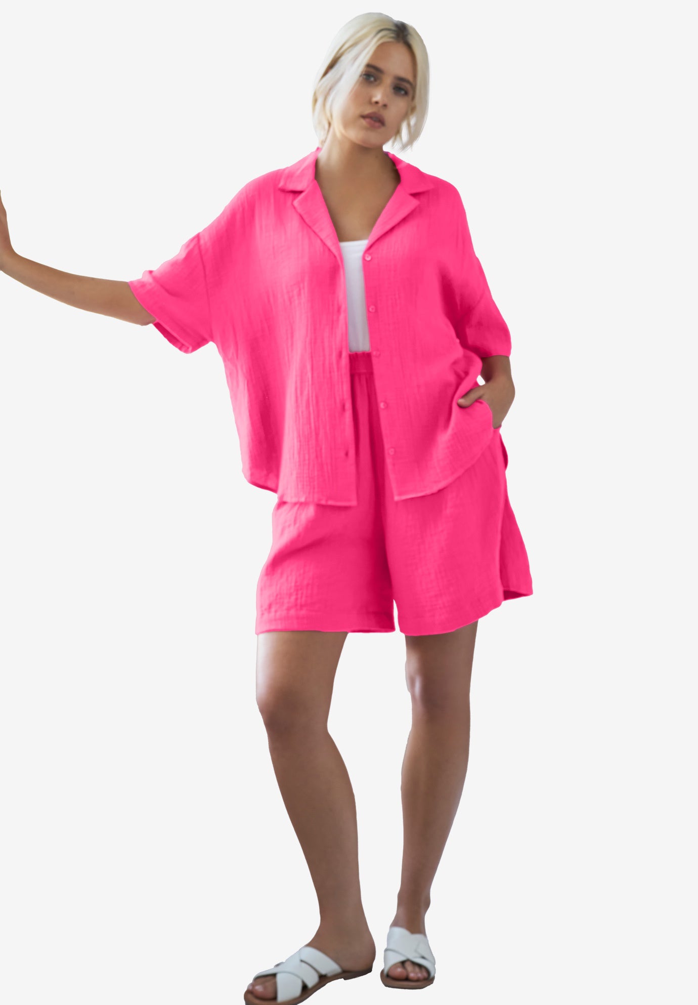 Pull-On Elastic Waist Gauze Shorts image number 0