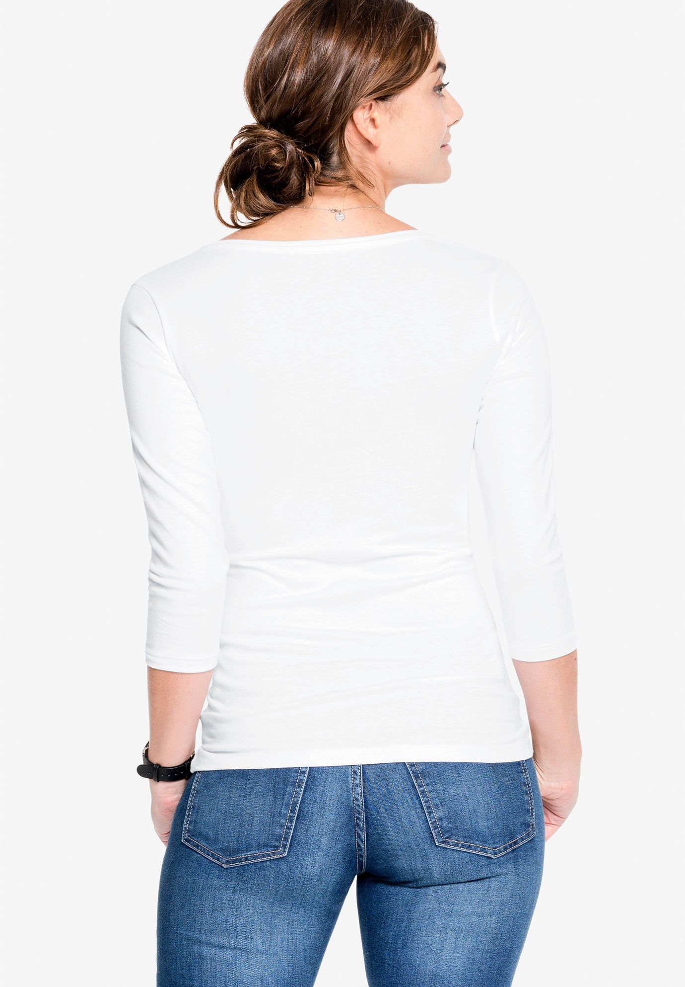 Three-Quarter Sleeve Scoop Neck Tee image number 1