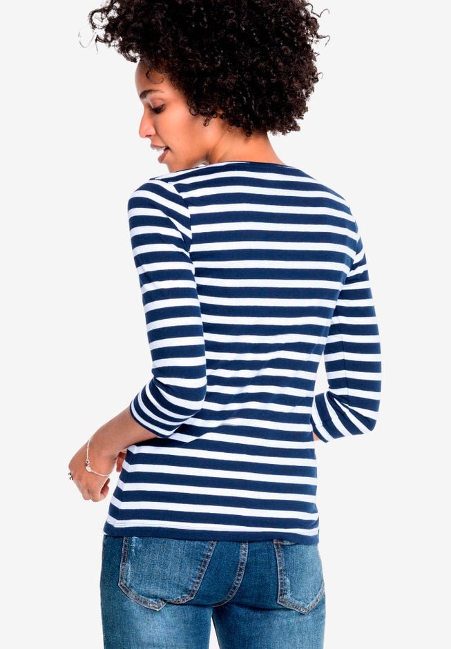 Three-Quarter Sleeve Scoop Neck Tee image number 2