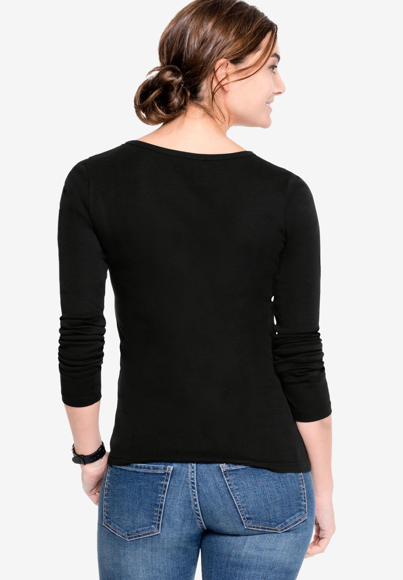 Three-Quarter Sleeve Scoop Neck Tee image number 1
