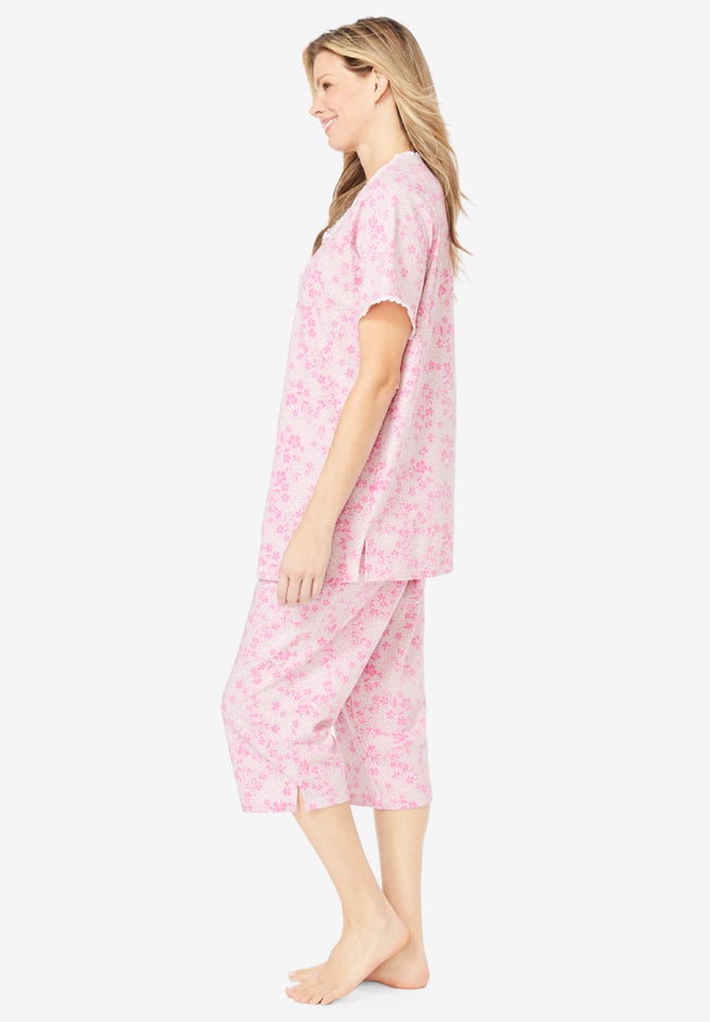 2-Piece Pintuck Tee and Capri Sleep Set image number 2