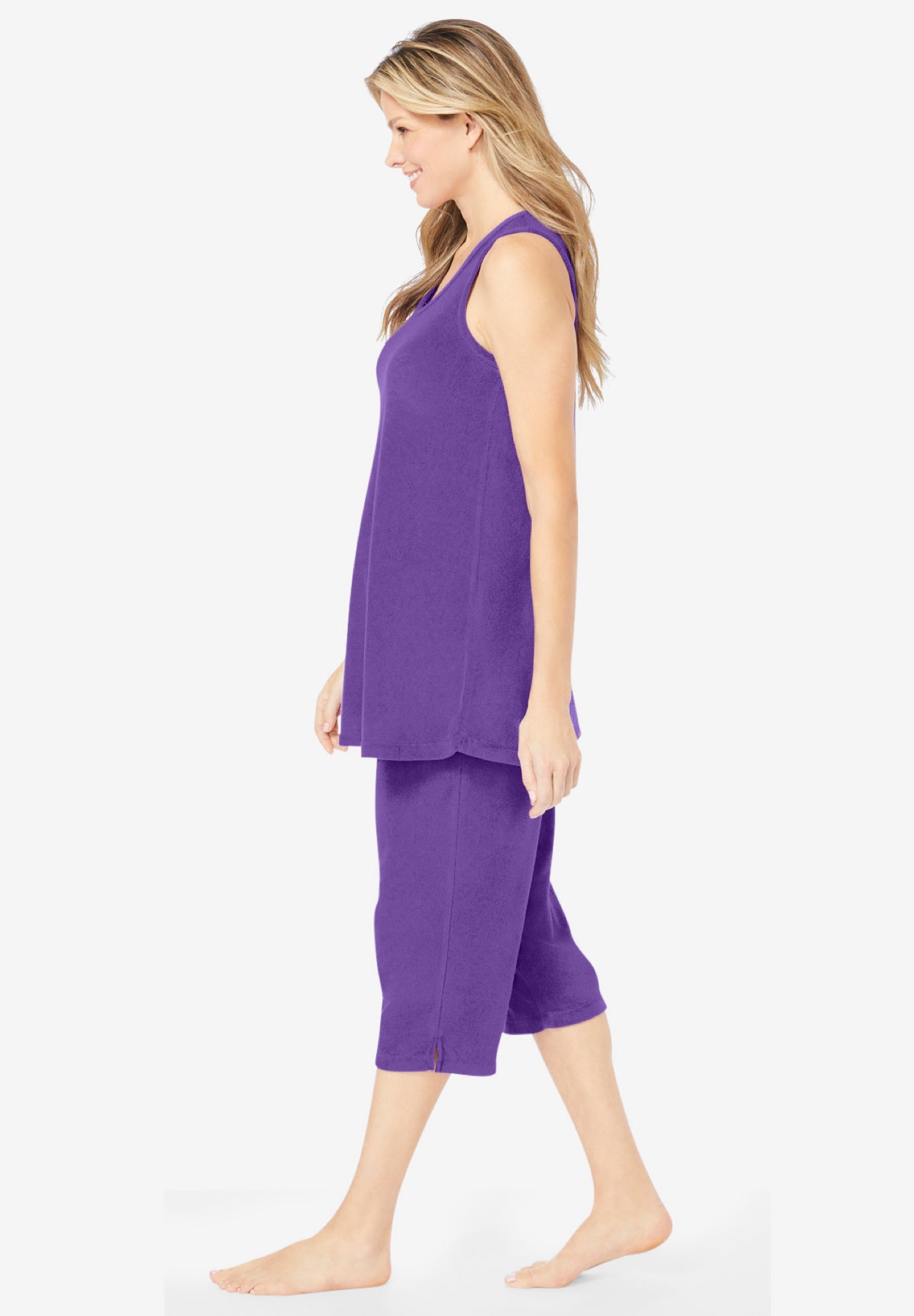 2-Piece Terry Tank and Capri Sleep Set image number 3