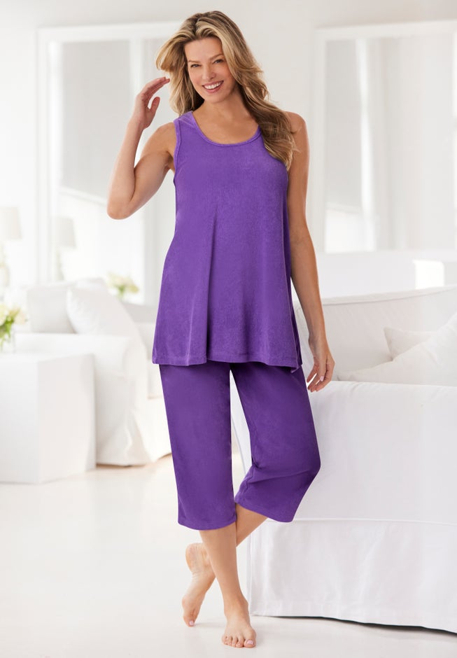 2-Piece Terry Tank and Capri Sleep Set image number 4