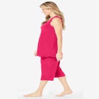 2-Piece Terry Tank and Capri Sleep Set image number null