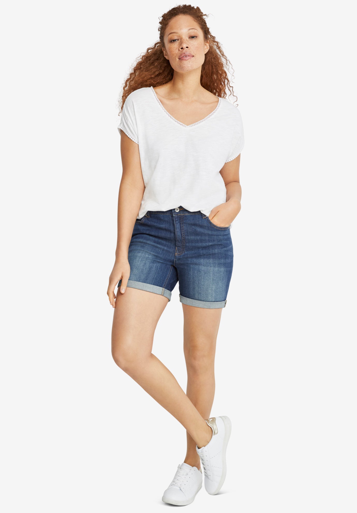 Rolled Hem Denim Shorts image number 0