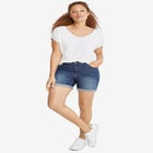 Rolled Hem Denim Shorts image number null