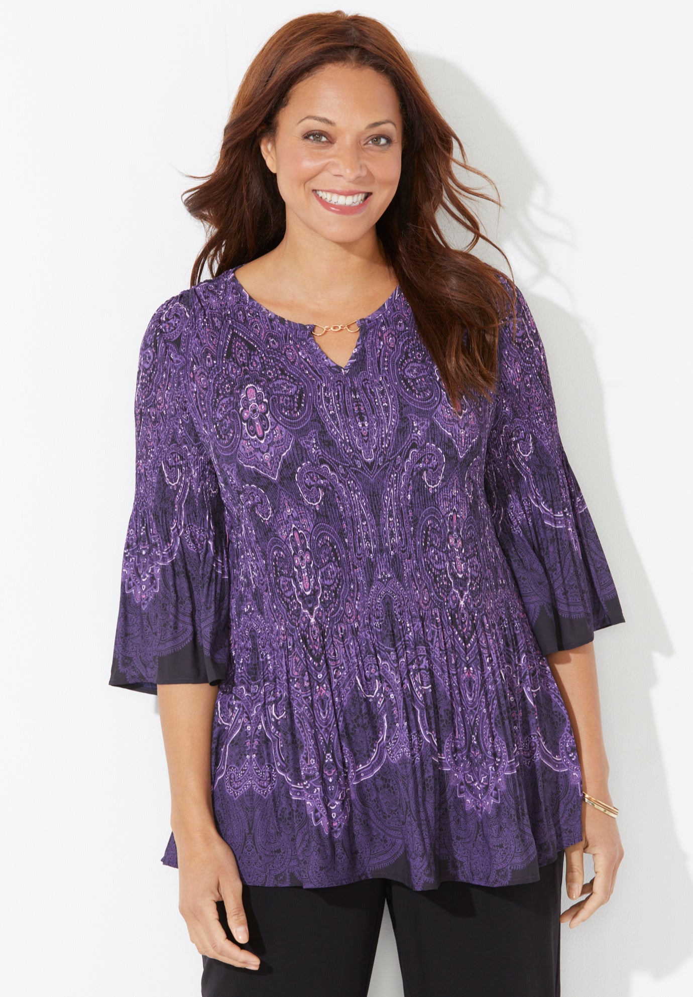 Affinity Chain Pleated Blouse image number 0