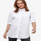 Relaxed Button Front Stretch Tunic Shirt image number null