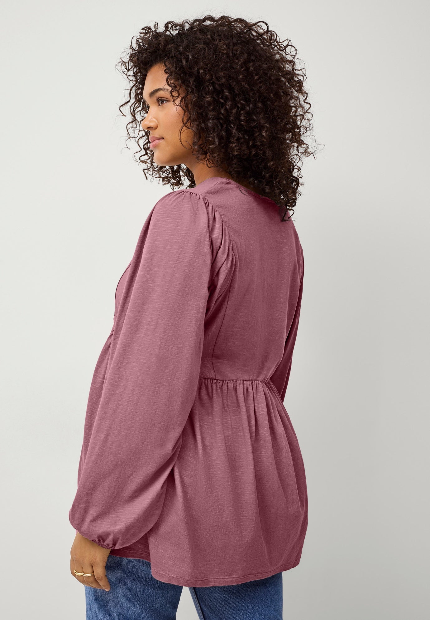 V-Neck Tunic with Diagonal Empire Seam image number 1