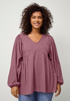 V-Neck Tunic with Diagonal Empire Seam