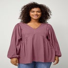 V-Neck Tunic with Diagonal Empire Seam image number 0