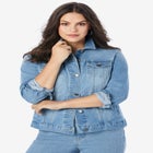 Plus Size Classic Stretch Denim Jacket image number null