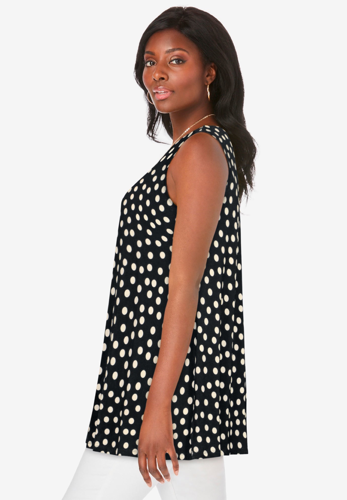 Stretch Knit Sleeveless Swing Tunic image number 2