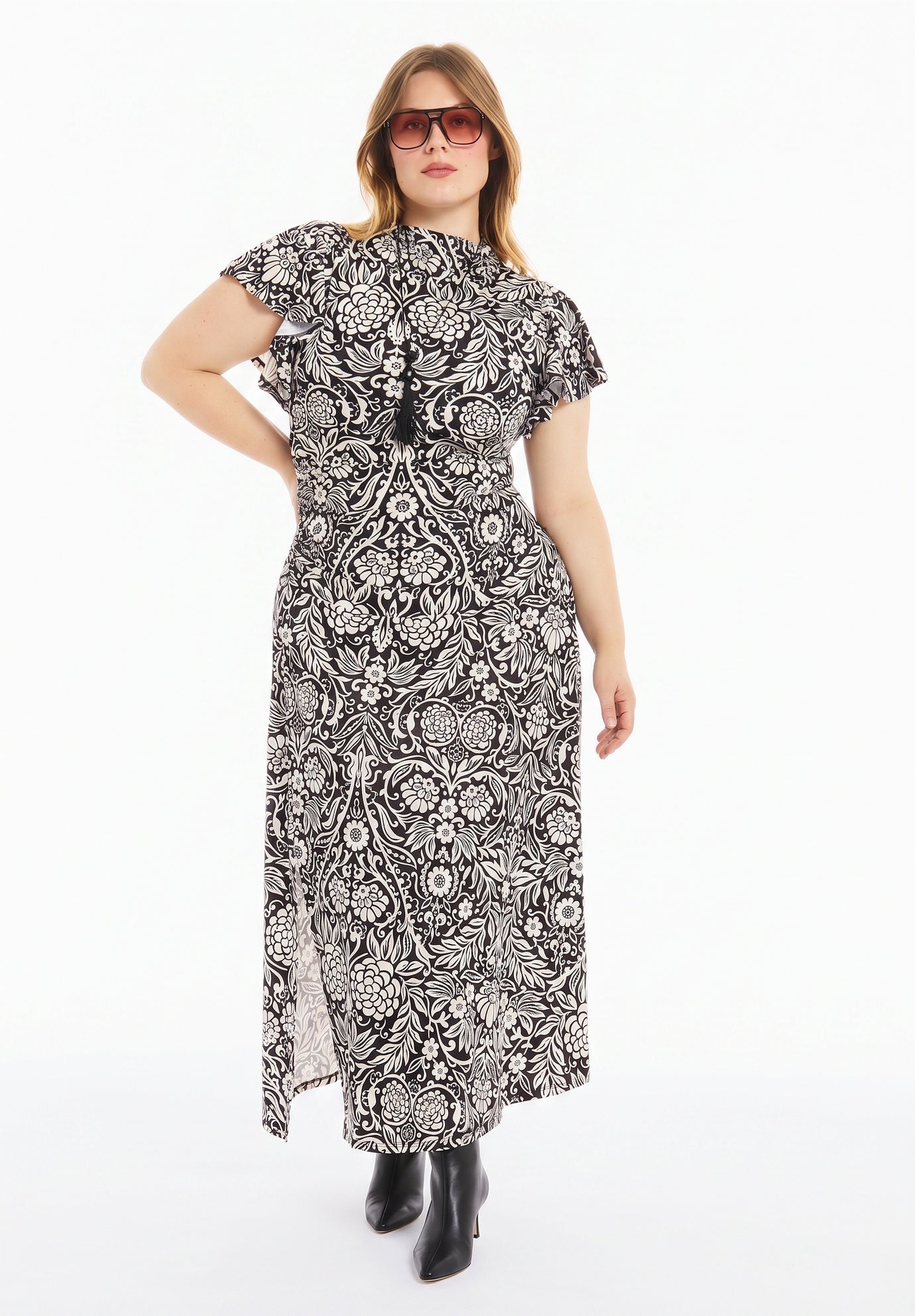Gathered Front Midi Dress image number 1