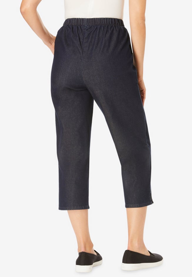 Fineline Stretch Denim Pull-On Capri Jeans image number 1