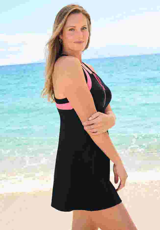 High Neck Racerback 2-Piece Swimdress image number 2