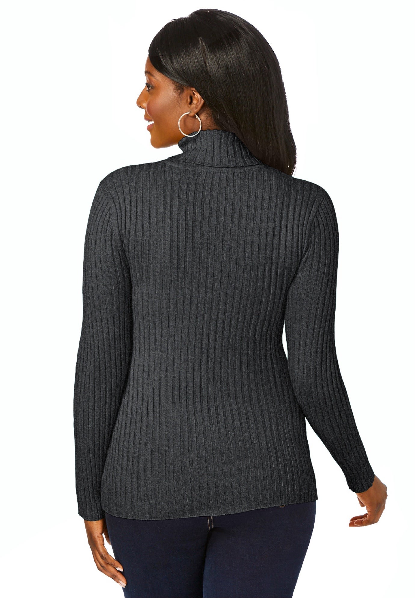 Ribbed Cotton Turtleneck Sweater image number 1