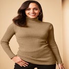 Ribbed Cotton Turtleneck Sweater image number 0