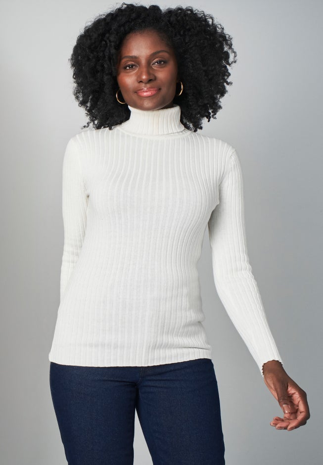 Ribbed Cotton Turtleneck Sweater image number 0