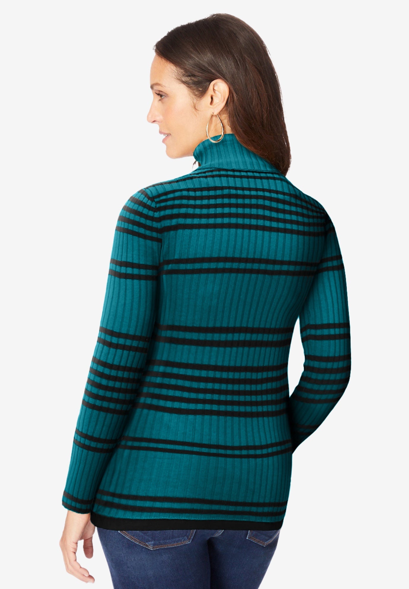 Ribbed Cotton Turtleneck Sweater image number 1
