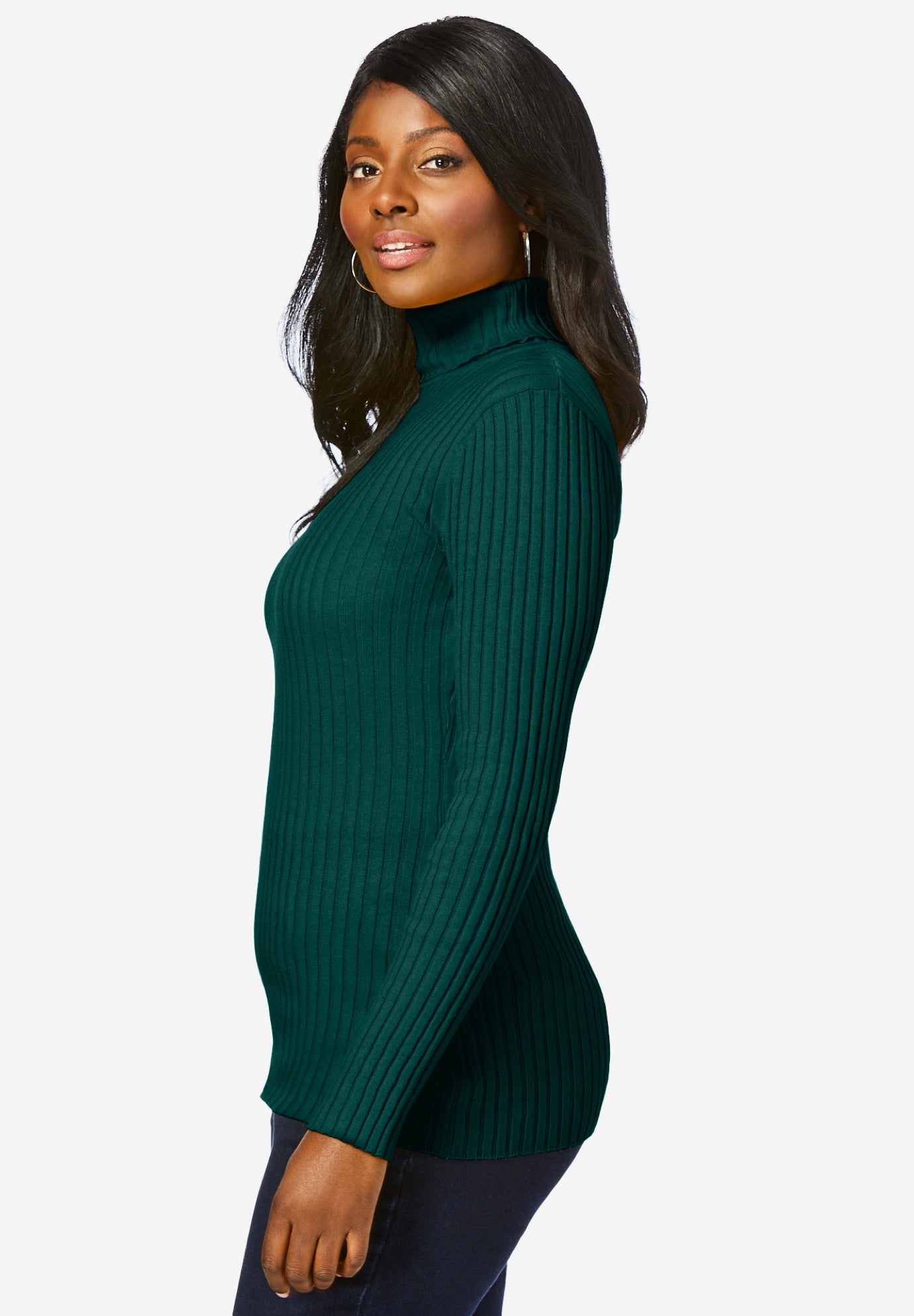 Ribbed Cotton Turtleneck Sweater image number 2