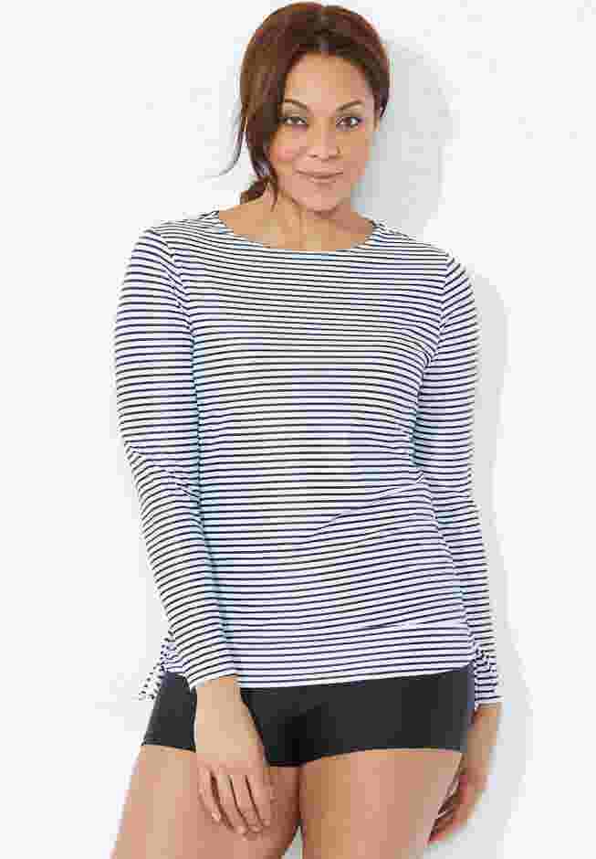 Chlorine Resistant Side-Tie Long Sleeve Swim Shirt Rash Guard image number 3