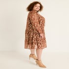 Coraline Metallic Print Georgette Dress image number null