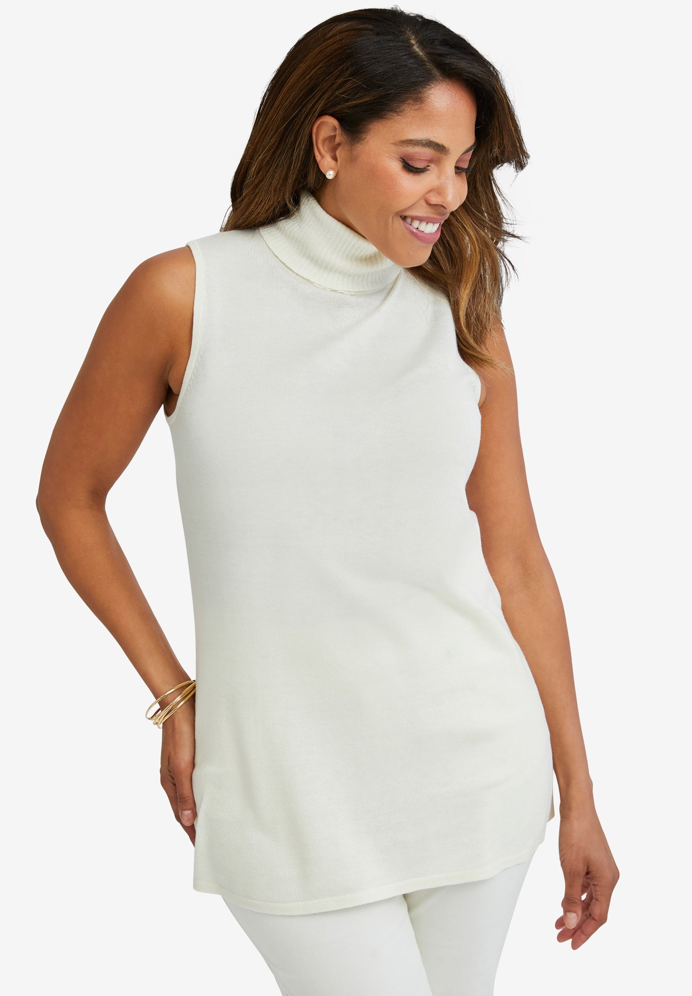 Carefree Cashmere Sleeveless Turtleneck Shell image number 0