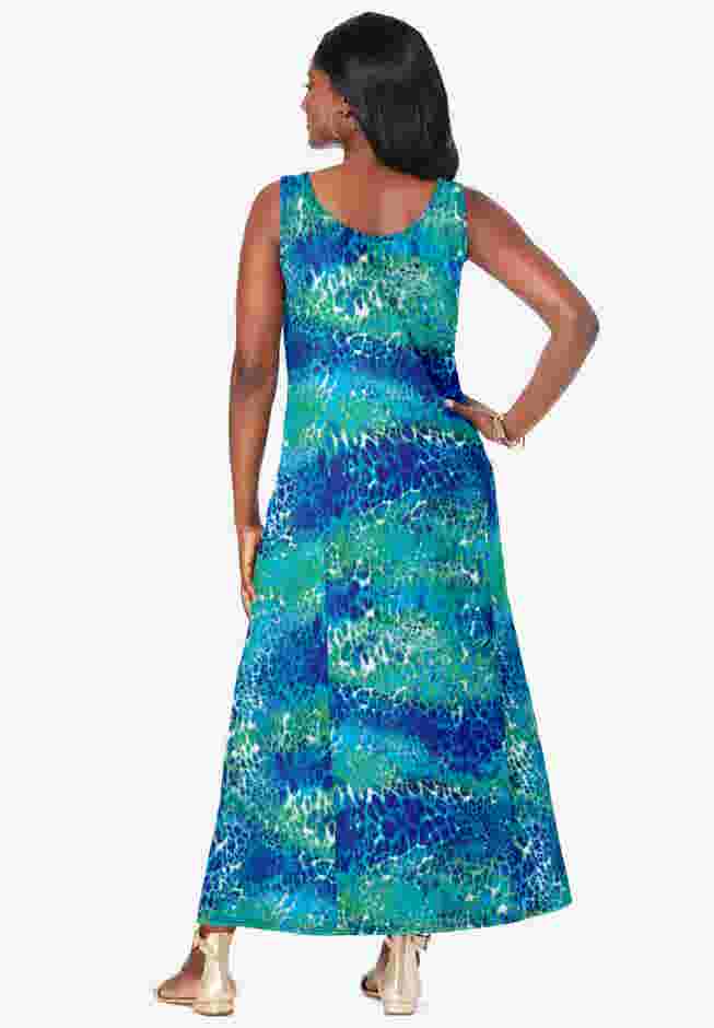 Stretch Cotton Tank Maxi Dress image number 1