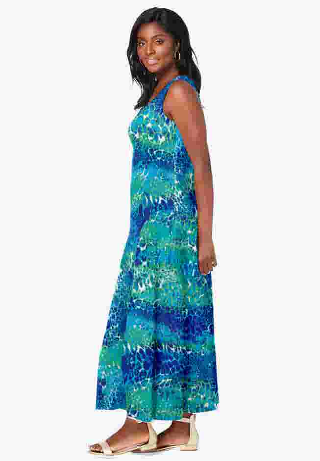 Stretch Cotton Tank Maxi Dress image number 2