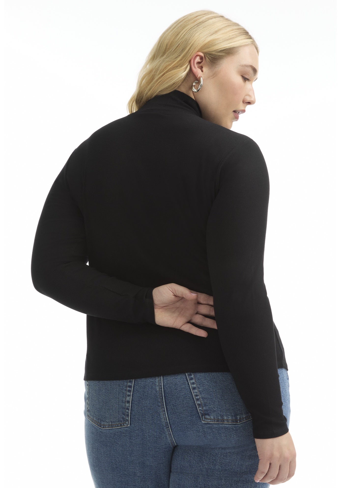 Ribbed Mock Neck Top image number 1