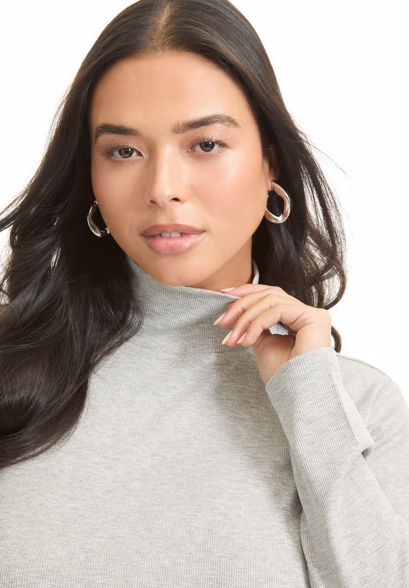 Ribbed Mock Neck Top image number 2