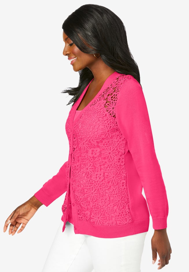 Crochet Button-front Cardigan image number 2