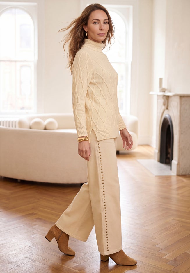 Cable Turtleneck Sweater image number 2