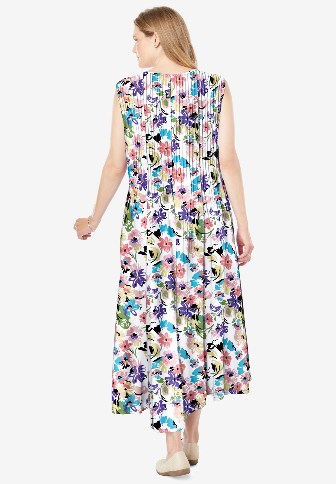 Pintucked Sleeveless Dress image number 1