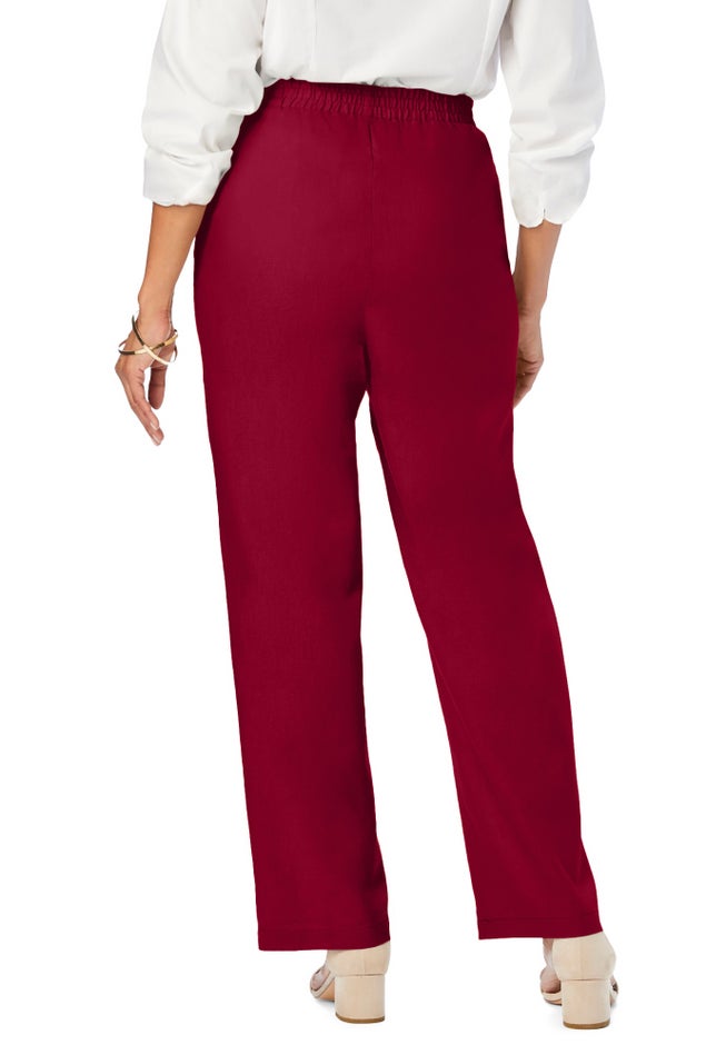 Lightweight Linen-Blend Straight-Leg Pants image number 1