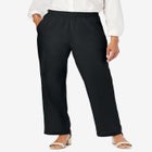Lightweight Linen-Blend Straight-Leg Pants image number null
