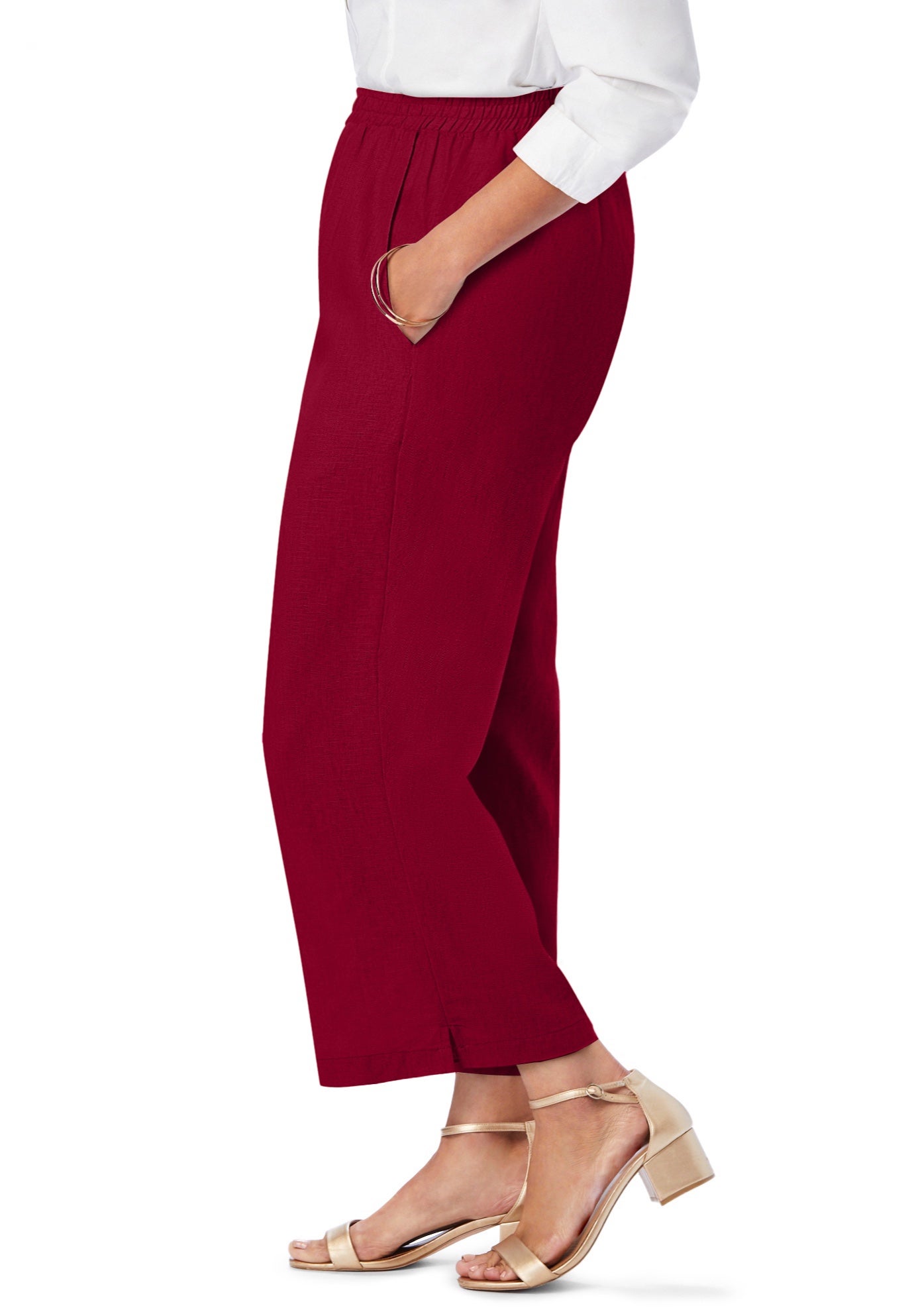 Wide Leg Linen Crop Pant image number 2