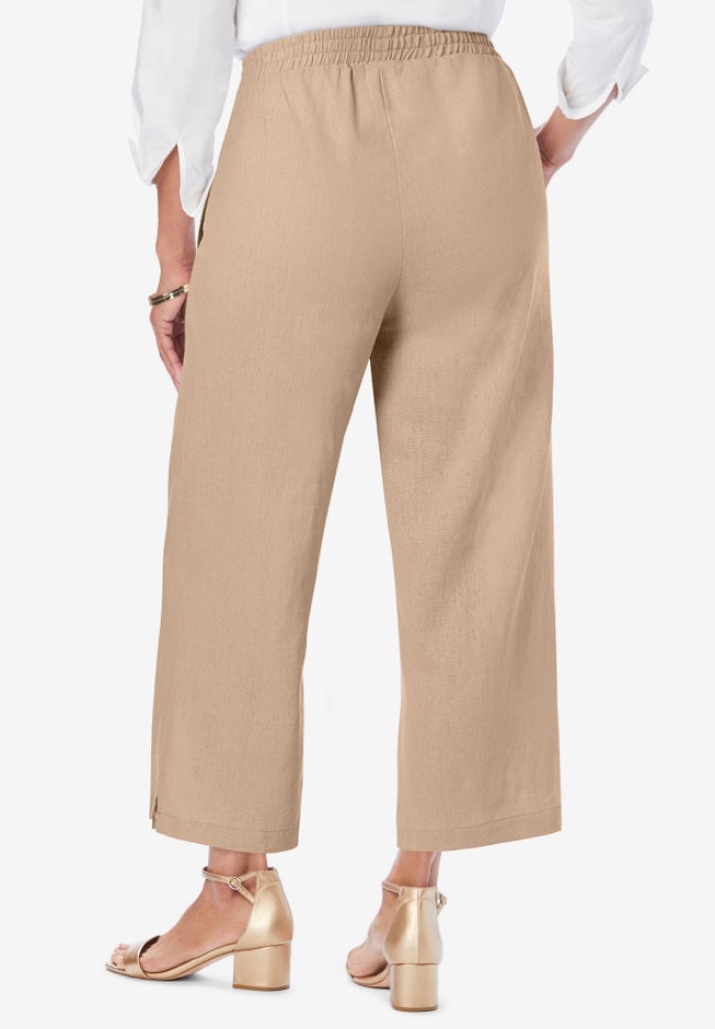Wide Leg Linen Crop Pant image number 1