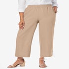 Wide Leg Linen Crop Pant image number null