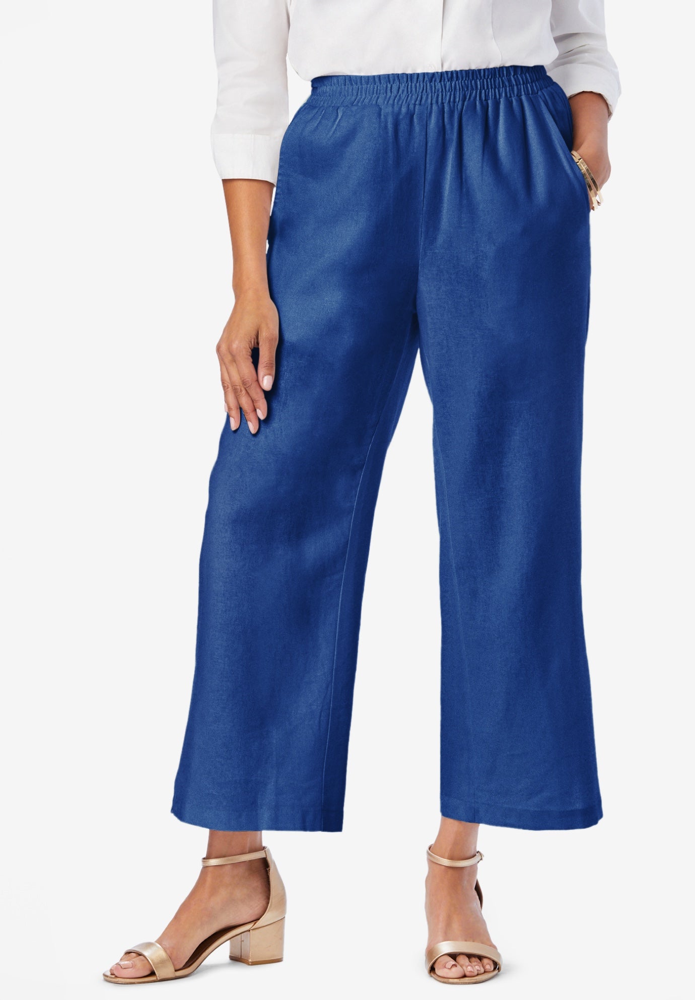 Wide Leg Linen Crop Pant image number 0