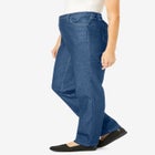 Perfect Back-Elastic Gap-Free Straight-Leg Cotton Jeans image number null